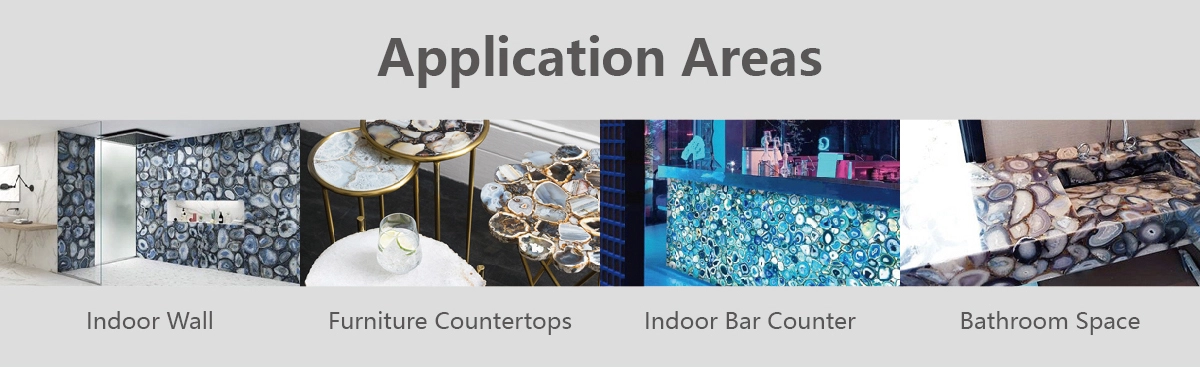 semi precious slab application areas